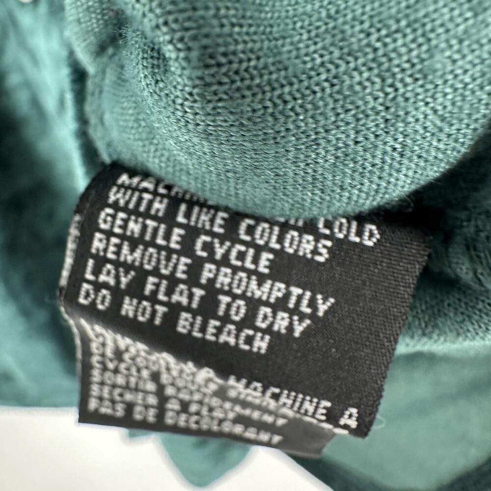 Carole Little Shirt Womens Medium Green Velvet Velour Button Front Long Sleeve - Picture 7 of 11
